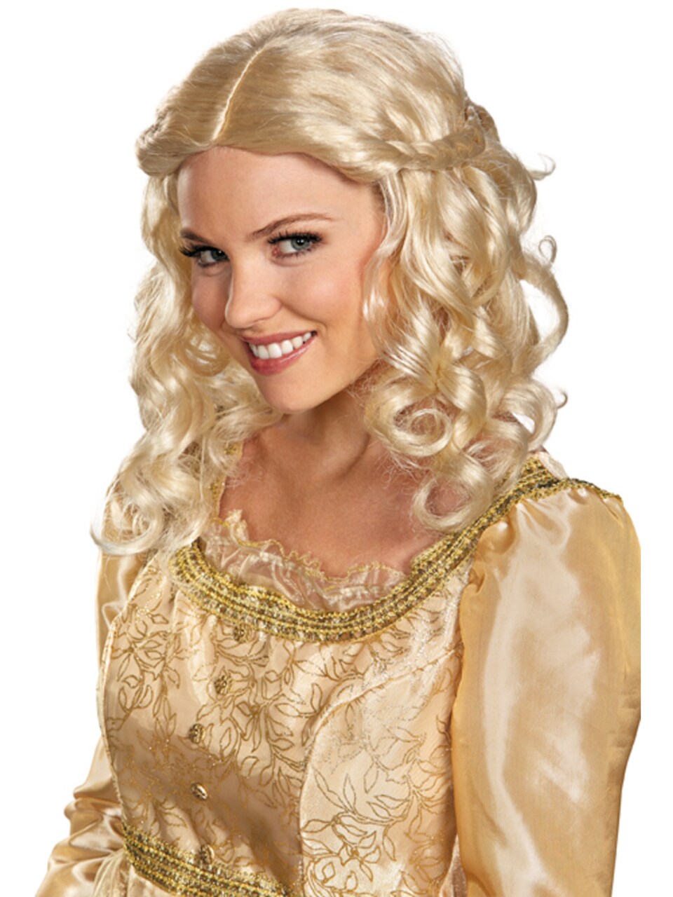 Womens Long Blonde Aurora Maleficent Princess Braided Costume Accessory Wig